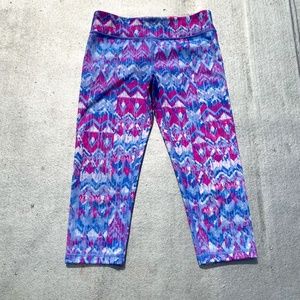 Ivivva by Lululemon Hot Pink & Blue Capris Leggings Size 12